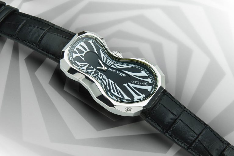 Montre Exaequo – modèle montre fondue Exaequo Polyhedron, photo extraite de l’article Exaequo: Nouvelles Montres Fondue Inspirées par Dali.