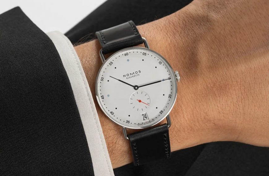 Montre Nomos – modèle Nomos Metro 38 Date, photo extraite de l’article Lancement de la Nouvelle Nomos Metro 38 Date.