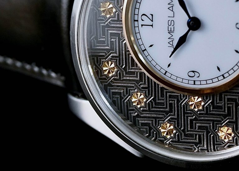 Montre James Lamb – modèle James Lamb Éditions Linea, photo extraite de l’article James Lamb : Éditions Linea avec Cadrans en Titane Sculptés.